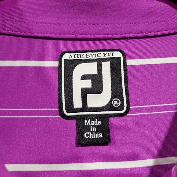 FootJoy Men's FJ Purple Golf Polo Shirt Collared Short-Sleeved Embroidered Sz XL - Picture 7 of 9